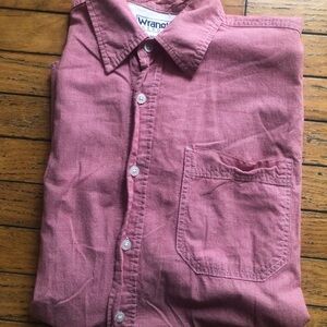 Wrangler Men's Casual Button Down in Deep Red